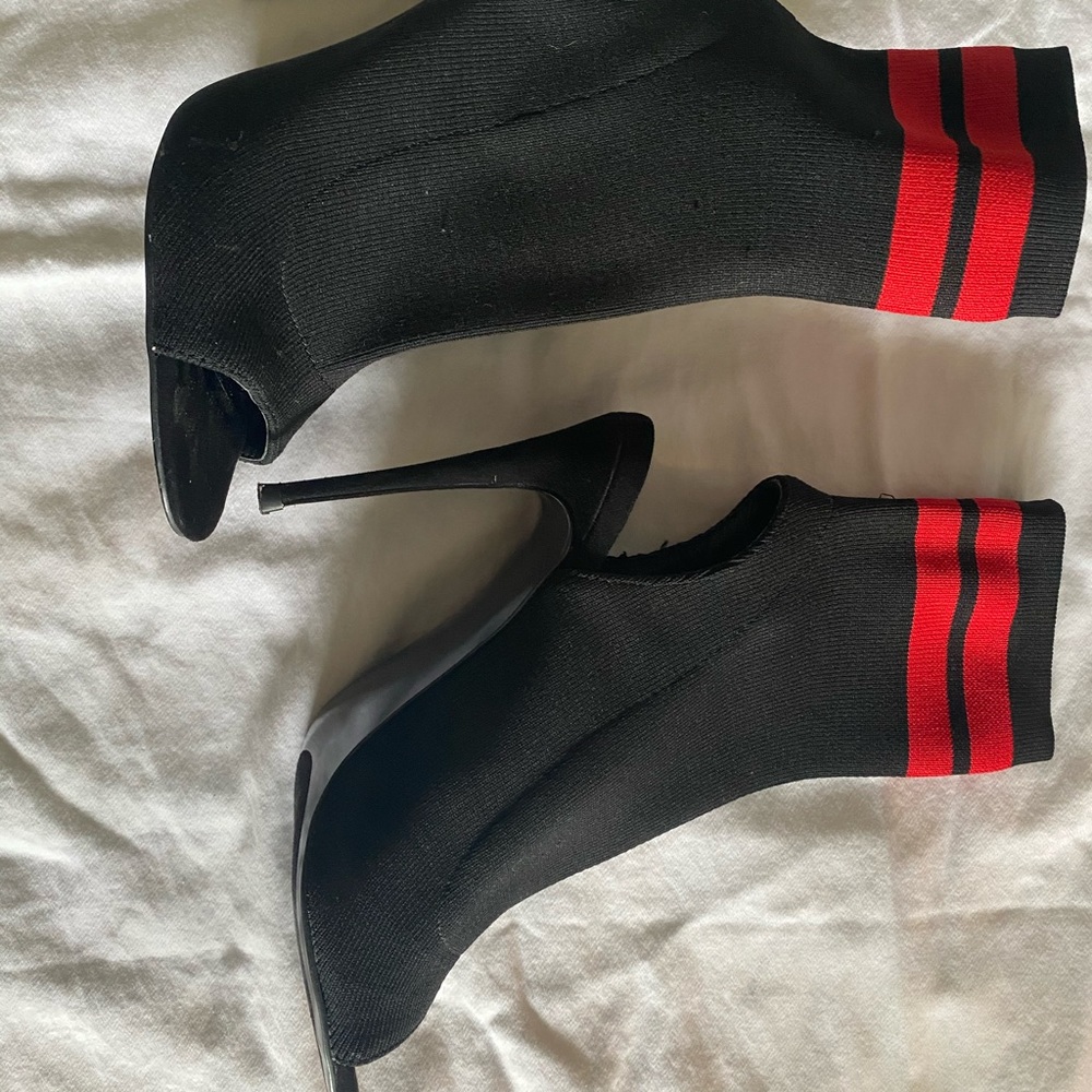 SOCK PEEP-TOE STILETTO BOOTIES